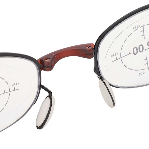 Taitettavat Kannettavat Väsymyksen Lievitykseen Lukulasit Sinisen Valon Suodattavat Presbyopia-Lasit (+200 Musta Kehys Ruskea Jalka)