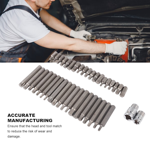 Spline Tip Bit Socket Set Master Tip Bit Socket Set med Plastik Opbevaringsboks til S2 Auto Reparation