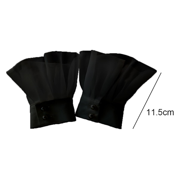Manschetter Set Kostymtillbehör, manschetter Handledsmanschett falska ärmar manschetter black