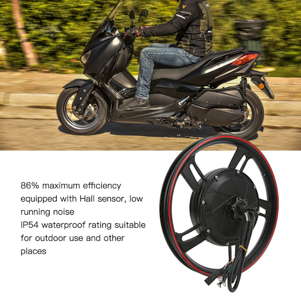 16 tommer Elektrisk Navmotor 48‑72V 500W‑3500W Fed Dæk Cykling Skivebremse Motor til Elektriske Cykler Scootere Go Karts