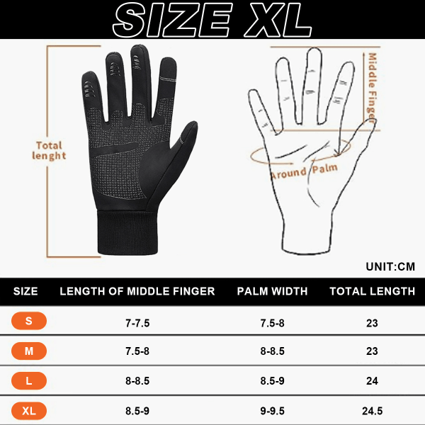 Vinterløbehandsker Touchscreen Termiske Handsker, Koldt Vejr