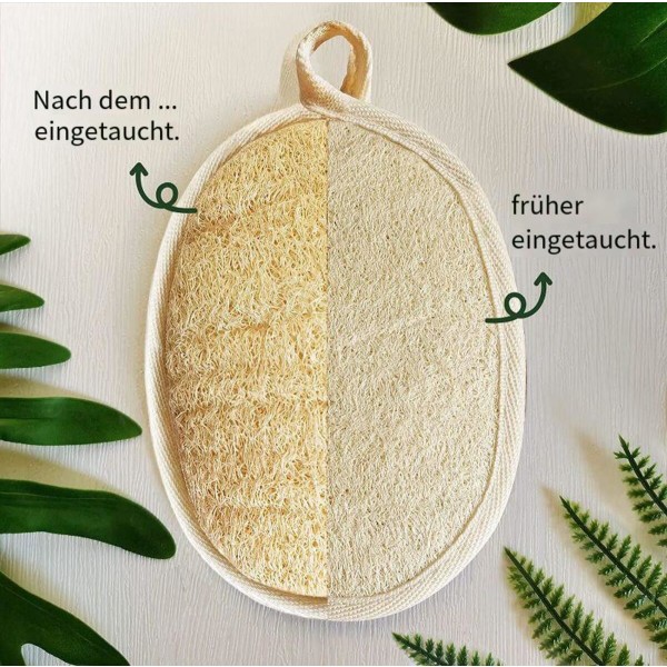 Naturlig Luffa Svampe Eksfolierende Krops Scrubber (2 stk),