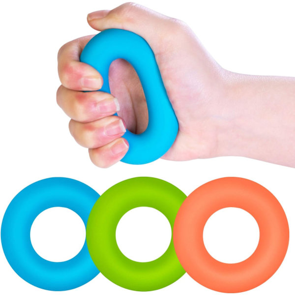 Håndgrebsstyrker, 3 stykkers håndøvelser,Silicone håndgrebsstyrker til muskelstyrketræning - Fingergigt Fysisk