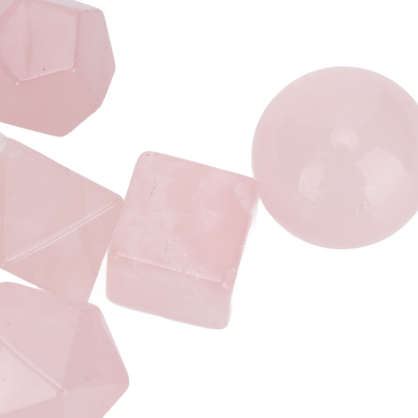 7 st Chakra Healing Crystals Geometriska Mönster Form Halvädelsten Dekorativ Positiv Energi Kristaller Ornament Rosa