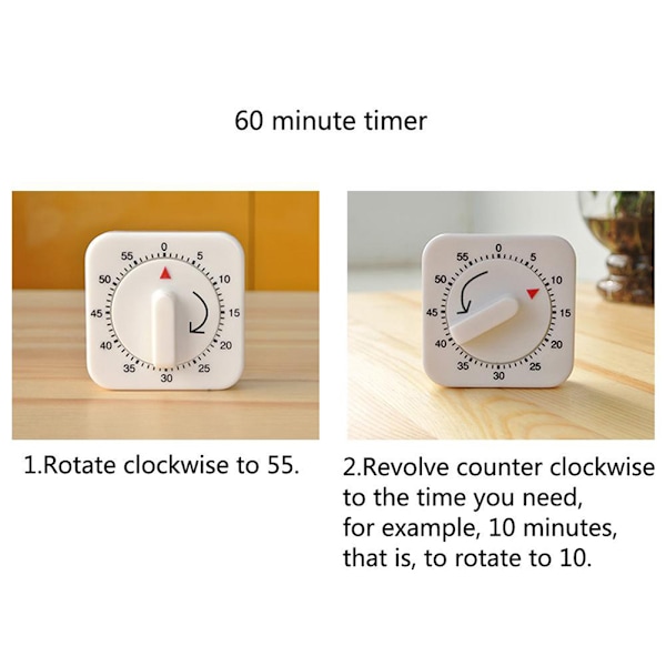 60-minuters timer för matlagning, mångsidigt tidsverktyg med högt alarm, inga batterier krävs, energibesparande och miljöskydd, idealisk för