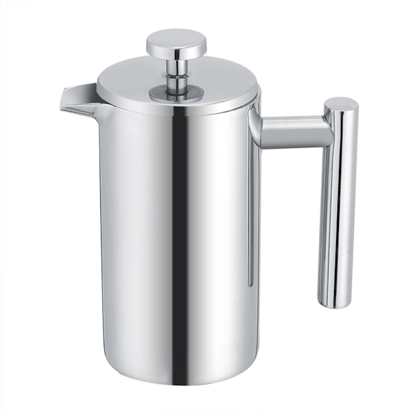 350ML Dubbelväggig Rostfritt Stål Kaffebryggare Fransk Press Tekanna med Filter