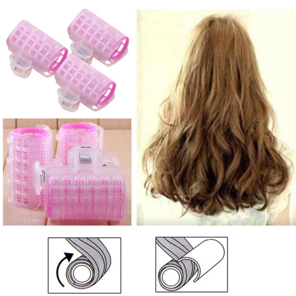 3 St/ Set Frisör Magic Bendy Hair Rollers Curlers Spiral Curls
