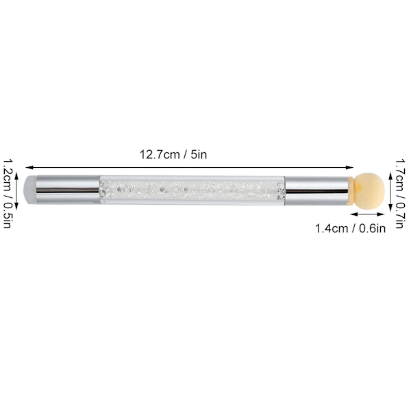 Dobbelt Hoved Neglekunst Trykning Maling Pen Svampe Silikon Pen Skraber Manicure Værktøjssæt