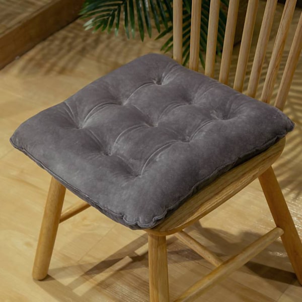 Sitteputer Koselig Fargematchende Varm Plysj Komfortabel Fyll Stol Pute for Høst Vinter Kvadrat Grå 40x40cm