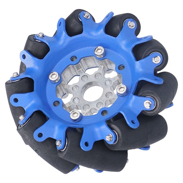 4 tuuman Omnidirectional-pyörä SPCC-teräksinen akseli TPU-kumirulla Robottiauto Omni-komponentit Vasen 5606‑0100‑0100