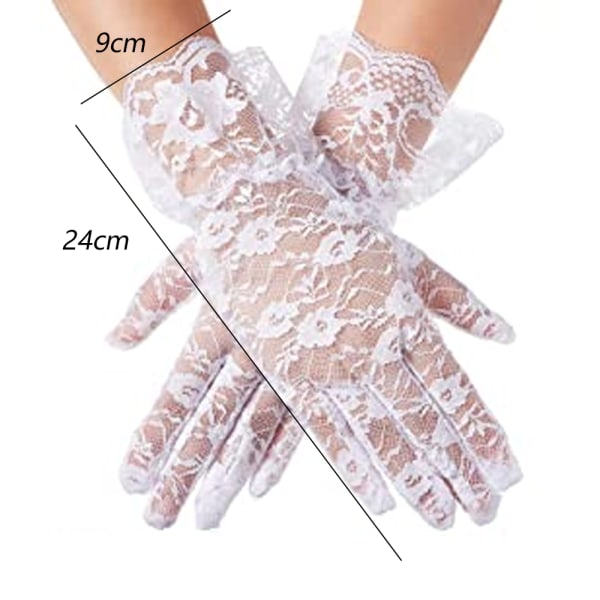 Ladies Summer Lace Gloves Elegant Short Gloves Wedding Large