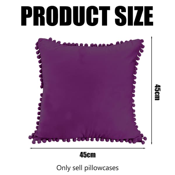 Chic Pyntepudebetræk, Polyester med Pompon-charme, Alsidige til Sofa, Seng, Kontor, Bilindretning (2-pak, 18x18 tommer)