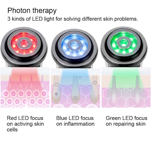 Photon Terapi RF EMS Højfrekvent Mikrovibration Skønheds Maskine Porerensning Sort Hvid