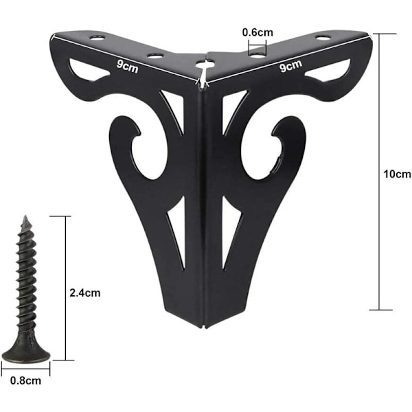 Kraftiga Möbelben, Metallben för Soffor, Bord, Skåp, Rostfri Anti-Korrosionsytbehandling, Svart Set om 4, Modern Design för DIY