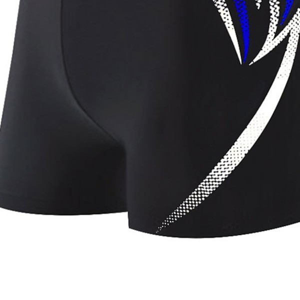 Män Badbyxor Snabbtorkande Stretch Andningsbar Slim Fit Knytband Modetryck Män Badkläder för Simning Mörkblå L (40-80kg / 88.2-176.4lb -)