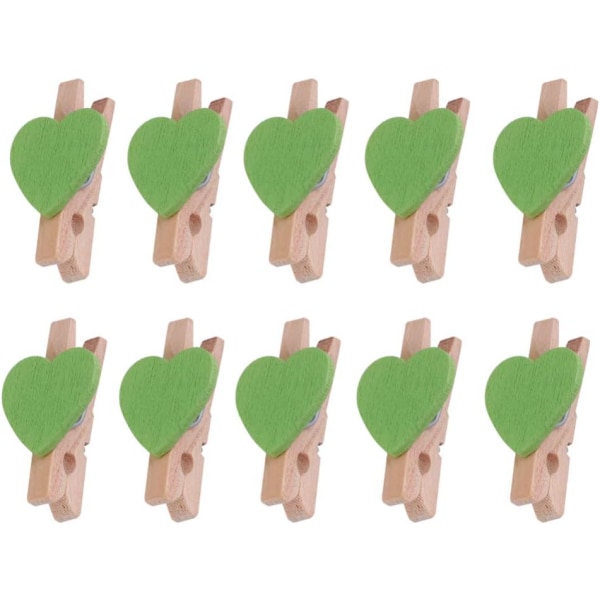 50st Mini Träklämmor Klädnypor Hantverksklämmor med hjärtan för