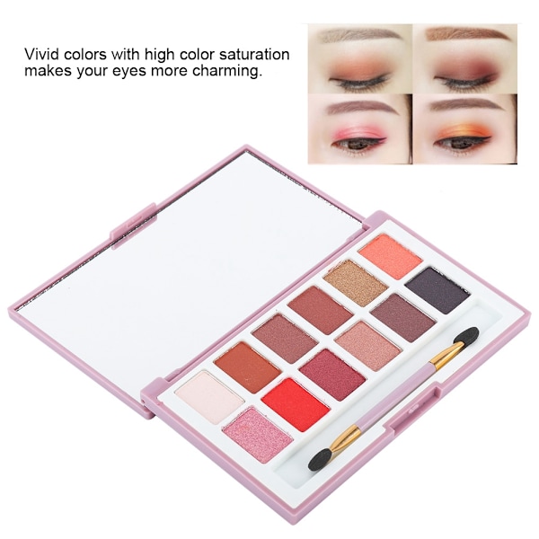 12 Farver Mode Matte Glitter Øjenskygge Pulver Palette Pigment (#02)