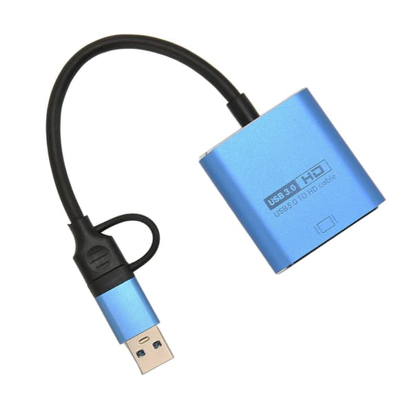 USB til HDMI Dual Display Adapter med 4K@30Hz og 1080P@60Hz Output, Universal Grafikadapter til Thunderbolt 3/4 Windows Mac OS X Chrome Android