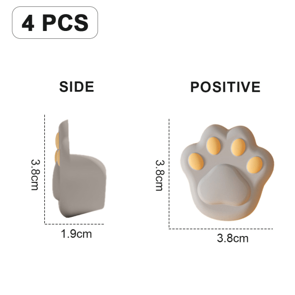 4-pack bordshörnskydd i silikon (grå katttassar i mitten)