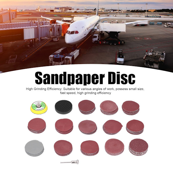 133-dels Slippappersats Polering med Slipande Pad Slippapper Runda 2 tum DM05601281