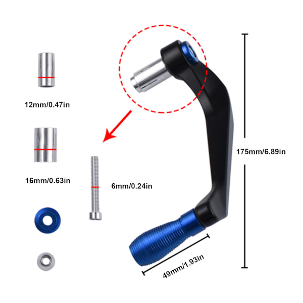 2 stk Motorsykkel Håndtakbeskyttere Sett Aluminium Legering Brems Clutch Styrebeskytter for Terrengsykler Blå