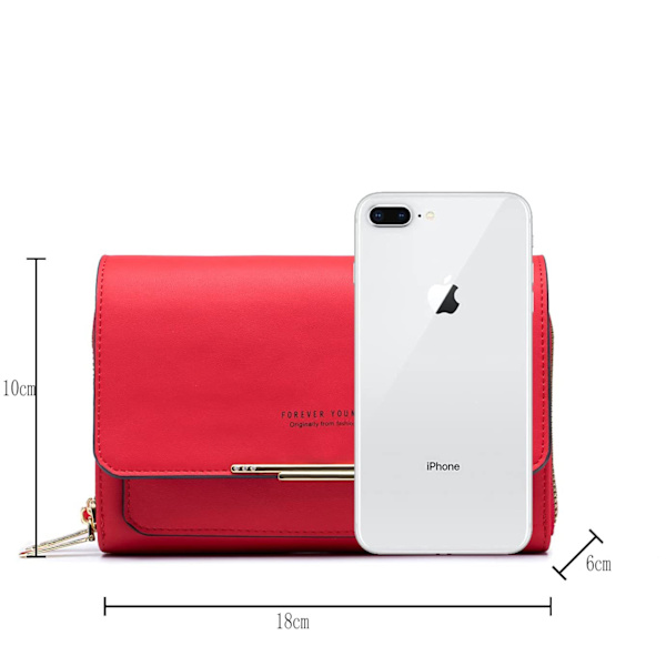 Roulens liten axelväska för mobiltelefoner, liten axelväska för kvinnor, Crossbody-axelväska i PU-läder, pass, phone case med kortplats,