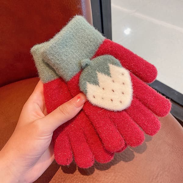 Tecknade varma fluffiga handskar termiska fingervantar plysch fleecehandskar vinterhandskar för utomhusbruk