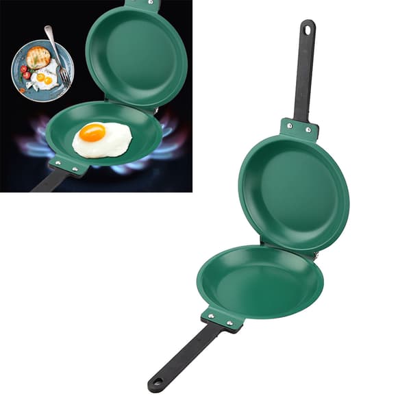 Non-stick Pannekakebakeform med Multifunksjonell Kokekarfunksjonalitet, Grillplate Omelettpanne med Dobbeltsidig Flippdesign, Rustfritt Stål