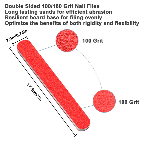 10 stk tosidige grit neglefiler Emery Board Manikyr