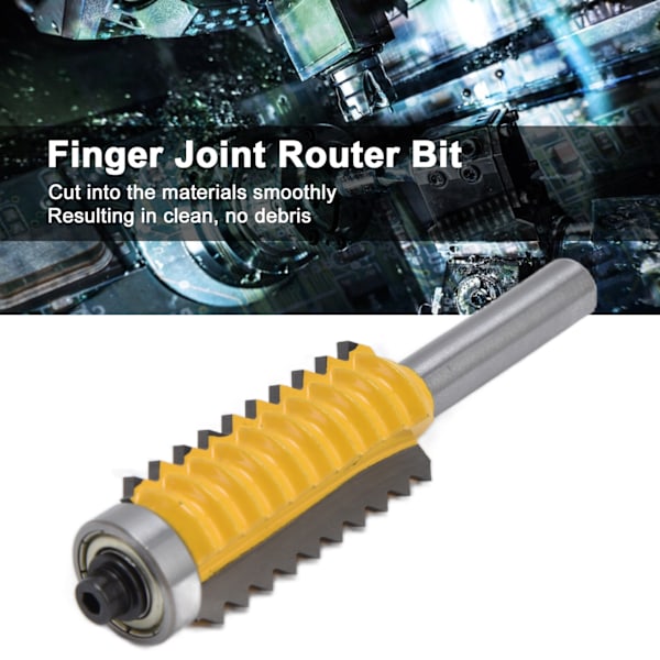 Finger Joint Router Bit Limtrekker Enhet 45# Stål V Tenoning Maskin 8mm Skaft 41mm