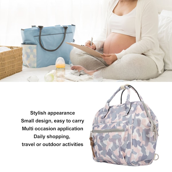 Skötväska Ryggsäck Hög Kapacitet Mamma Multifunktionell Portabel Baby Blöjbytesväska för Resor