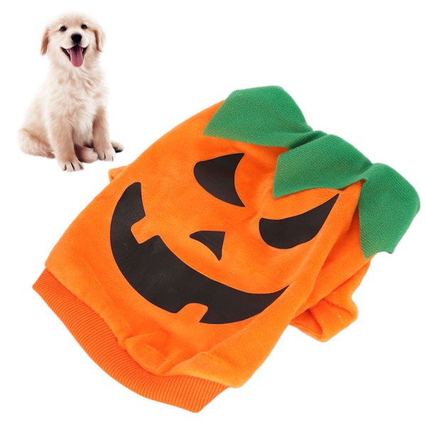 Halloween Hundetrøje Sød Græskar Spøgelser Blød Elastisk Kæledyr Cosplay Tøj til Små og Mellemstore Hunde Katte Orange L
