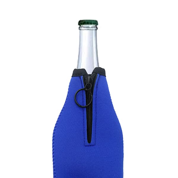 Kylväska enkel dragkedja flaskskydd 330ml dykmaterial ölflaskfodral blue