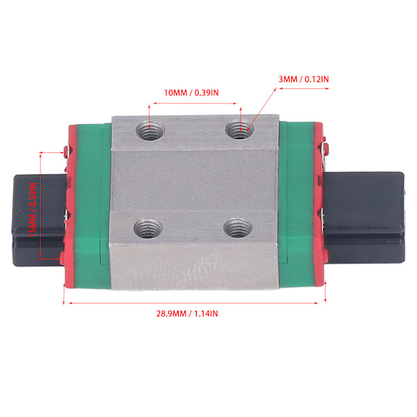 MGN9C Lineær Guide Glideblokk Nøyaktig Posisjonering Glatt Lav Støy Drift Skinne Glideblokk for 3D-skriver