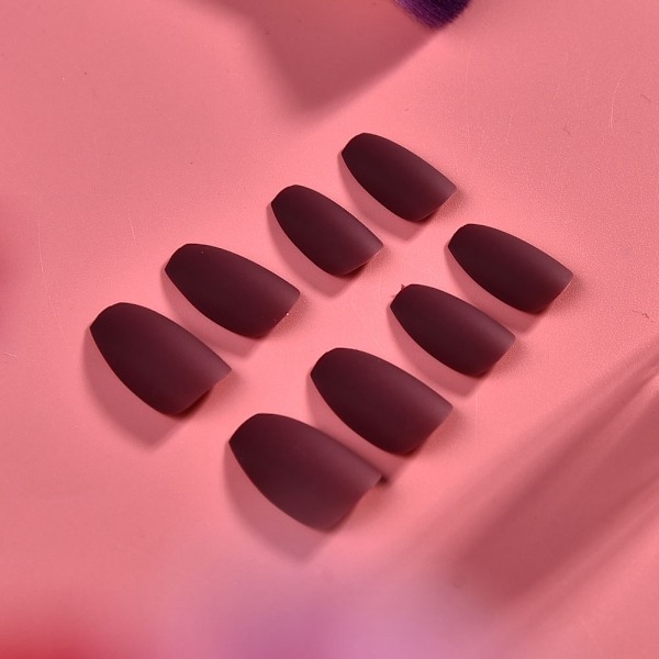 Manikyr Färdig Mode Polish Matt Manikyr Patch Falsk Dekal Nagelkonst (Vinröd)