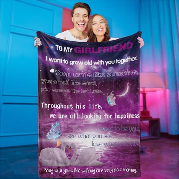Valentintäcke Klart Mönster Varaktig Färg Mjukt Andningsbart Flera Storlekar Varm Filt Gåva för Utsökta Festivalgåvor BL227 1 100x120cm