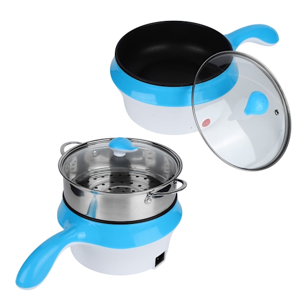 1.8L Multifunktionell Elektrisk Kokare Låg Effekt Non-Stick Mini Hot Pot med Matångare 220VEU-kontakt