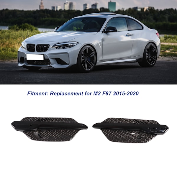 2 stk./sæt Kulfiber Sidemarkør Luftventil Dæk Trim Udskiftning til M2 F87 2015‑2020