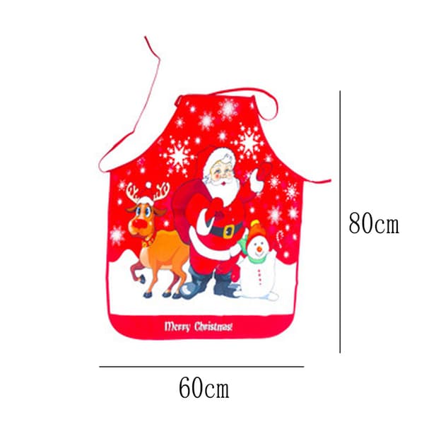 Jul Förkläde, Rolig Tecknad Förklädesstil Jul Tomte/Älg/Snögubbe, för Matlagning, Städning E