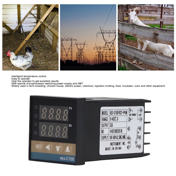 PID Termostat Temperaturregulator Set 0 Till 400℃ Intelligent Styrning Termostat Temperaturregulator 100‑240V 25A