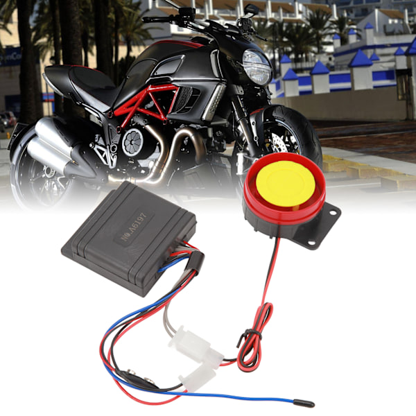 1-veis motorsykkel fjernkontrollalarmsystem 12V Tyverisikring Vanntett alarmsystem for scooter motorsykkel