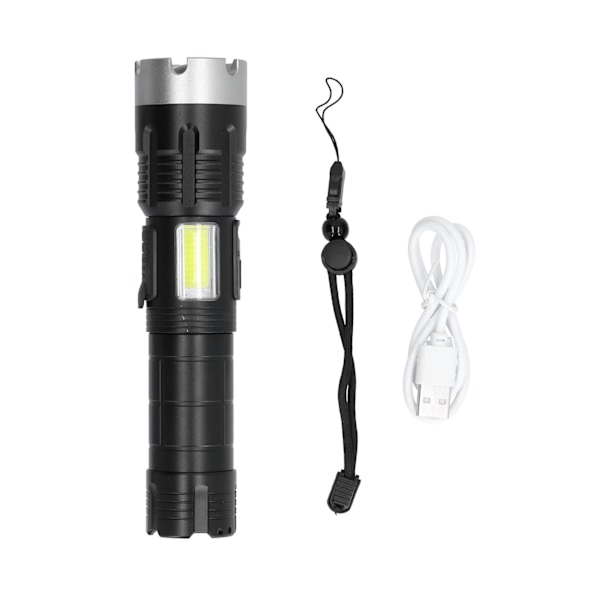P70 Multifunktionell Ficklampa LED USB-Laddning COB Sidoljus Ficklampa för Utomhusbelysning