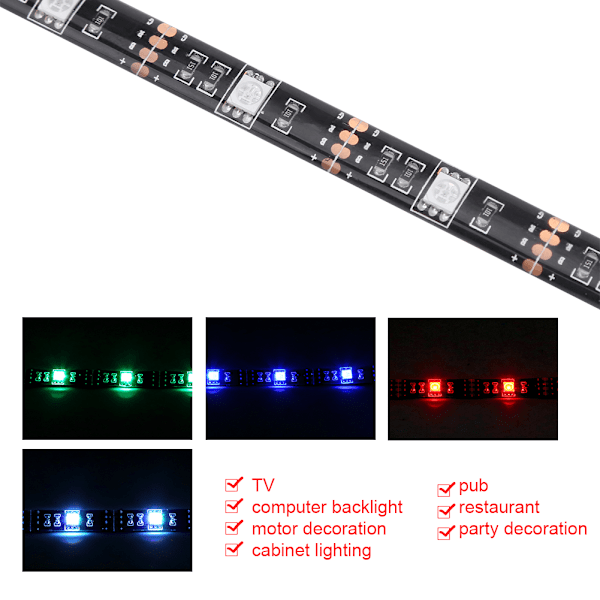USB-driven RGB-LED-remsa med flera färger, 5050 SMD, för dator, TV, PC-bakgrundsbelysning