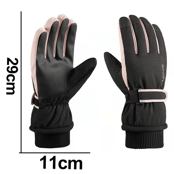 Udendørs skihandsker til mænd, vinter plus fløjl, tykke ridehandsker, varme, vandtætte, touch screen Black Shape2