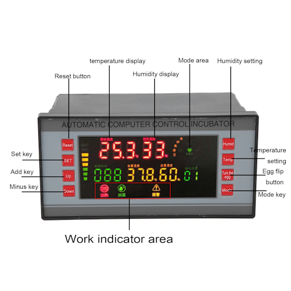 XM‑18 Automatisk Inkubator Temperaturregulator LED Farveskærm Temperaturstyringsudstyr 160‑220V