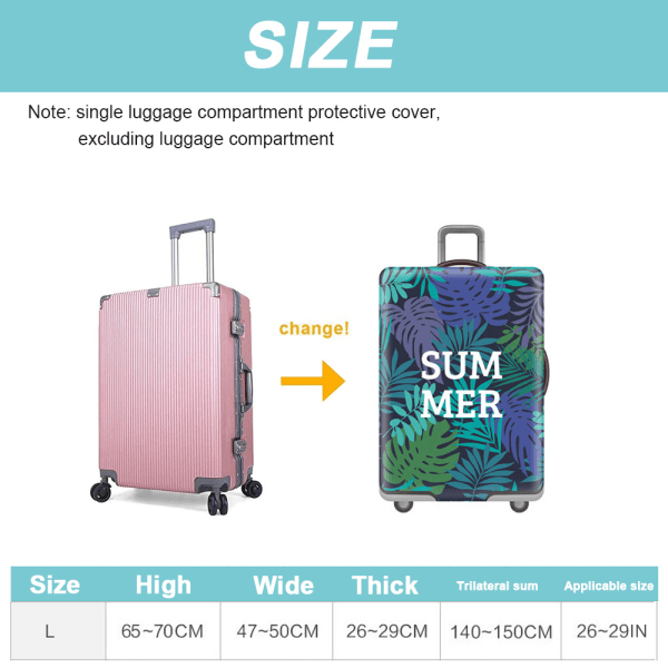 Kuffertbeskytter passer til 26-28 tommer bagage, elastisk beskyttelse(L)