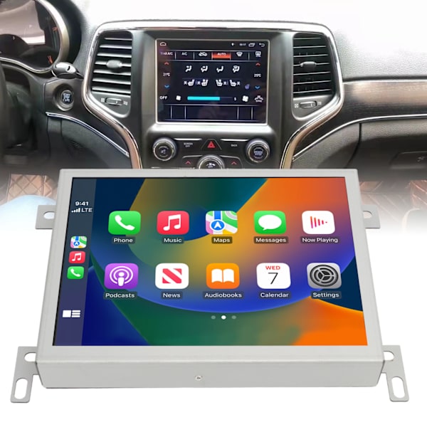 Auton multimediasoitin 8.8 tuuman kosketusnäytöllä, radio, GPS-navigointi, langaton Carplay, korvaa Dodge Challenger RAM 4+32G