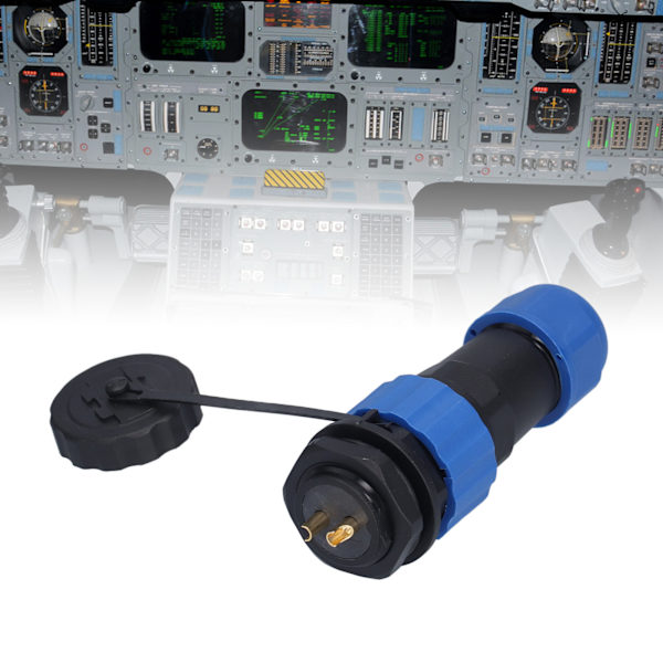 Aviationkontakt IP68 Vattentät Kontakt Bakmutter Han/Hona Butt-terminal 380V SP202 Stift