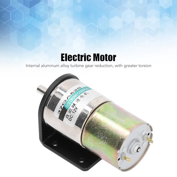 DC-ormgirsmotor Mikro Børstet Selv-Låsende Aluminium Legering Industriell Elektrisk Motor 12V 10W med Holder 0-200 RPM