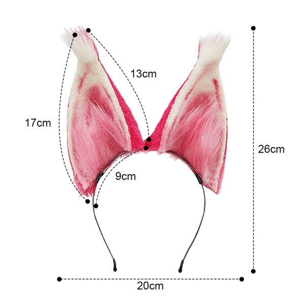 Ræv Kat Lang Pels Ører Hår Hovedbeklædning Ulv Dyr Anime Halloween